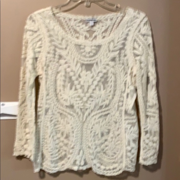 Express SP Simply Beautiful White Lace Top - Picture 2 of 7